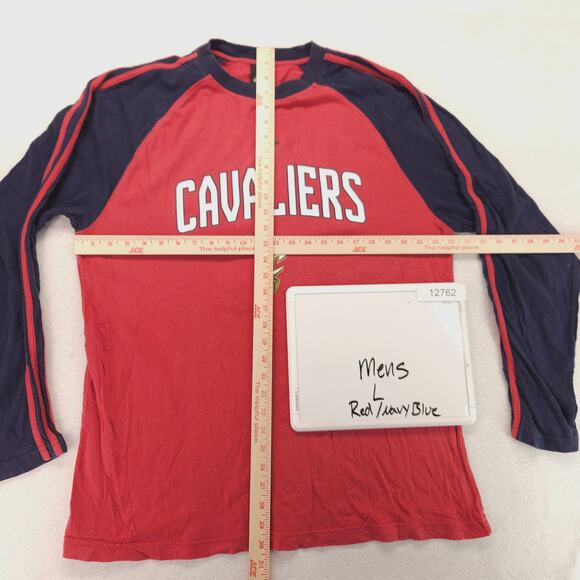 Adidas Cleveland Cavaliers Graphic Long Sleeve Basketball Shirt Mens Size L Red - Picture 5 of 9
